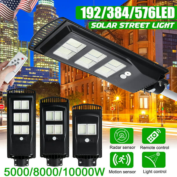 900W/1400W/1900W LED Solar Street Light Panel PIR Motion Sensor Wall Lamp Garden